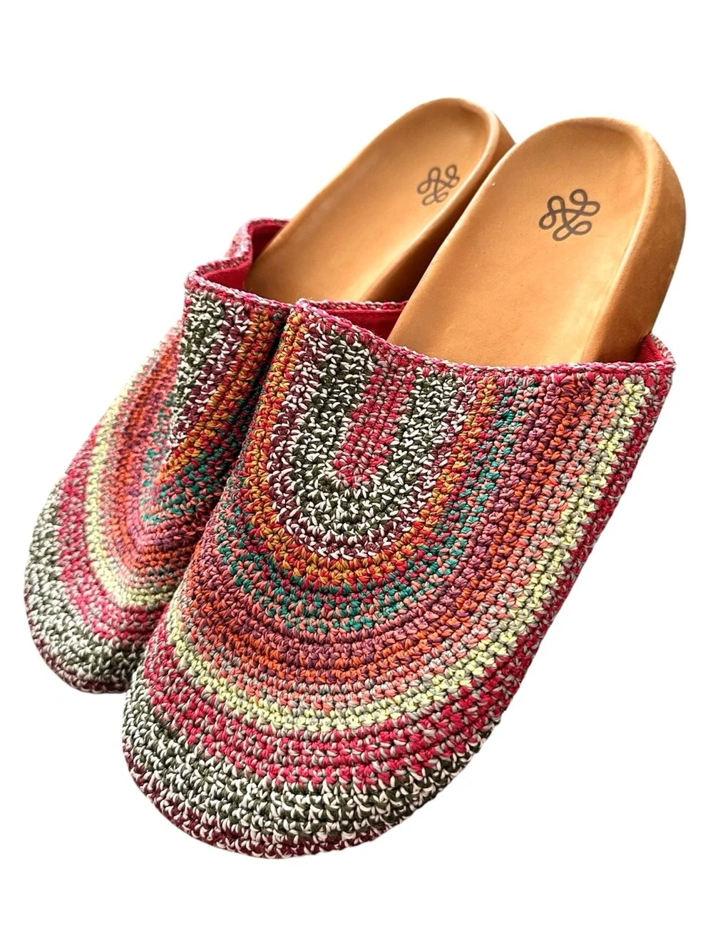 The Sak Bolinas Handwoven Multicolor Sunset Stripe Colorway Crochet Mules 10 - Picture 4 of 11